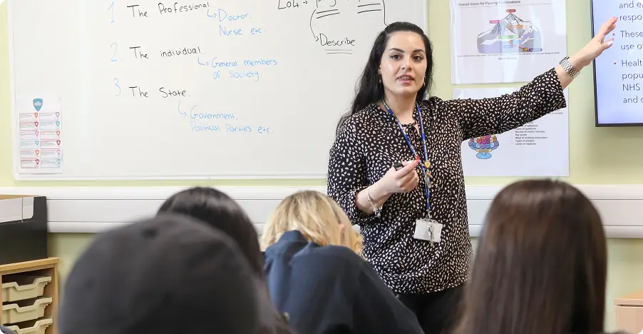 teacher at class